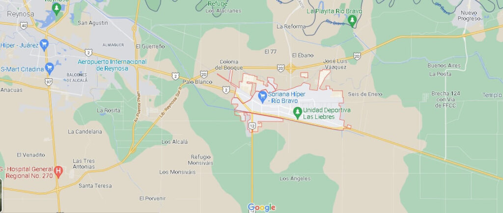Mapa Ciudad Río Bravo