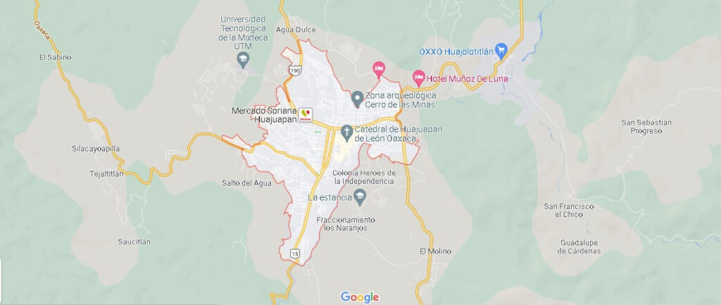Mapa Ciudad de Huajuapan de León