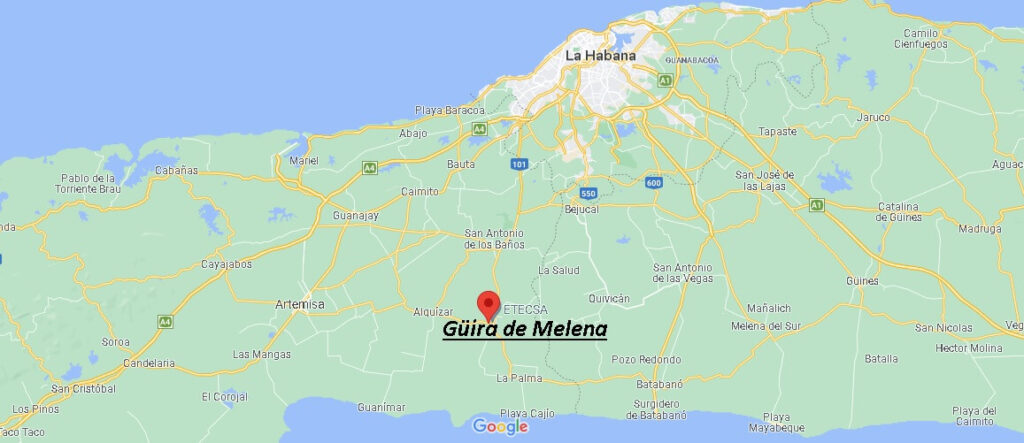 Mapa Güira de Melena