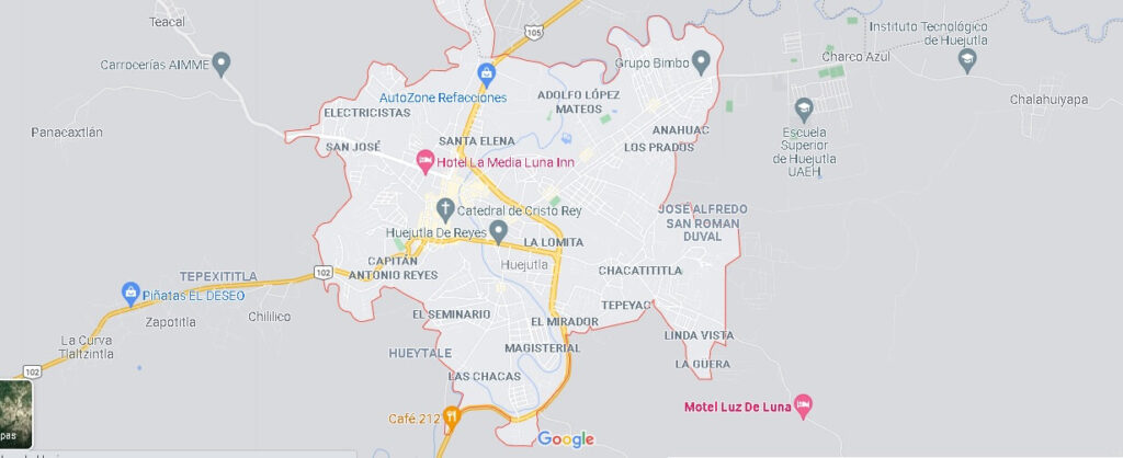Mapa Huejutla de Reyes