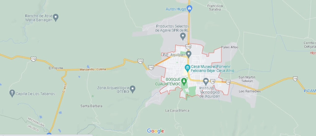 Mapa Jiquílpan de Juárez