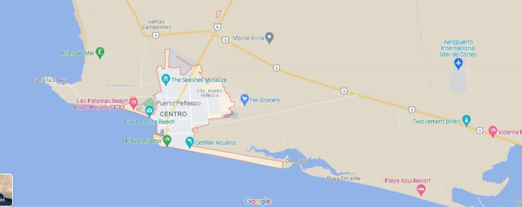 Mapa Puerto Peñasco