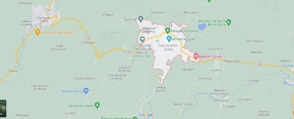 Mapa San Andrés Tuxtla
