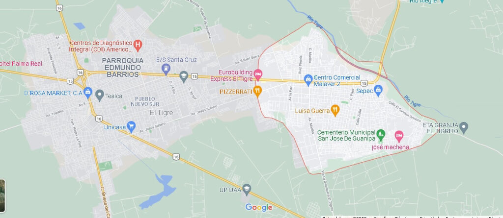 Mapa San Jose de Guanipa