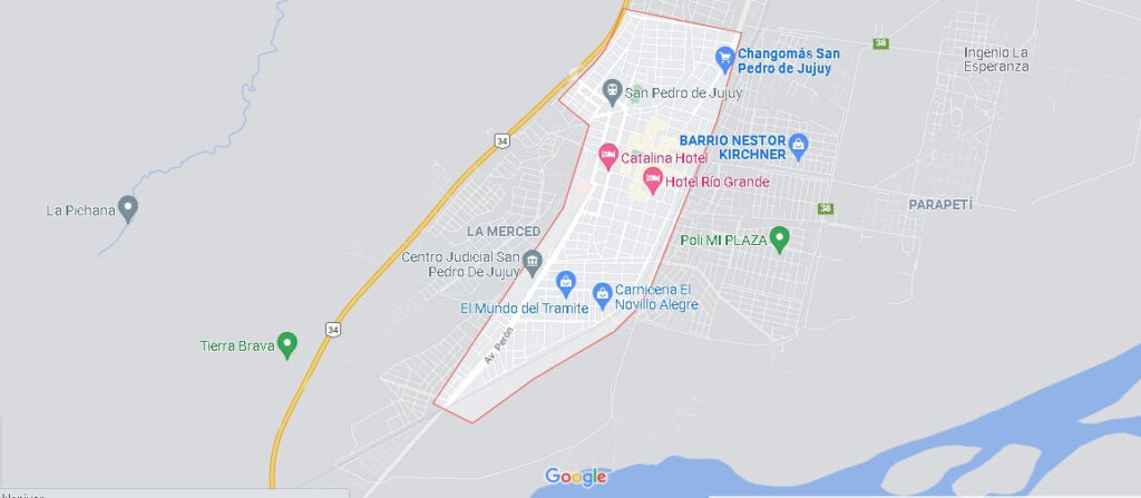 Mapa San Pedro de Jujuy