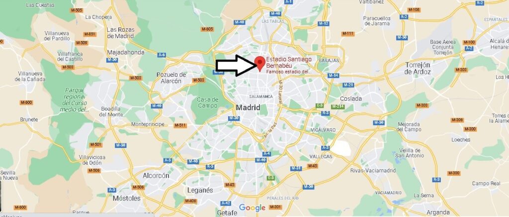 ¿Dónde está Estadio Santiago Bernabéu