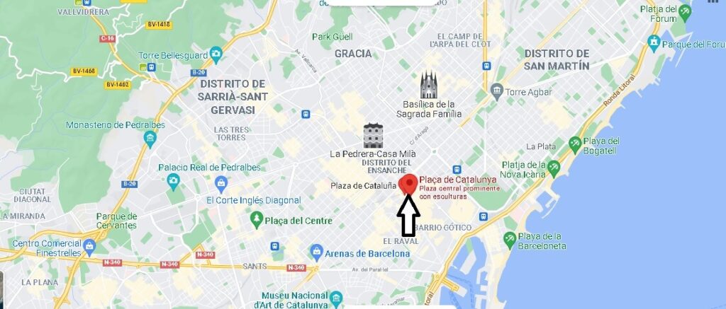 ¿Dónde está Plaza de Cataluña