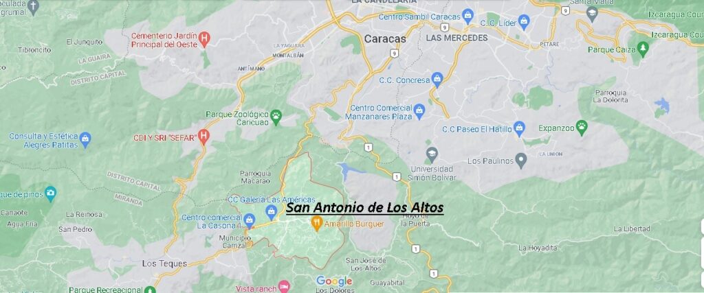 ¿Dónde está San Antonio de Los Altos Venezuela