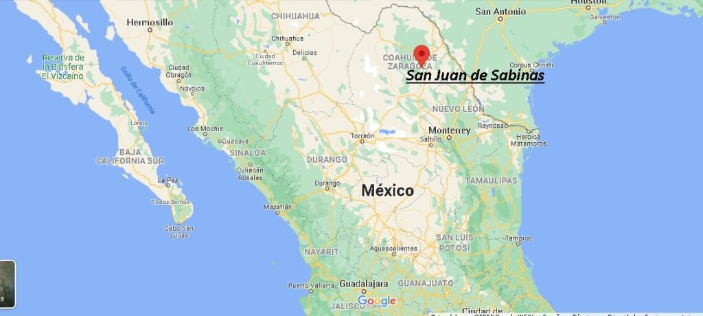 ¿Dónde está San Juan de Sabinas en Mexico