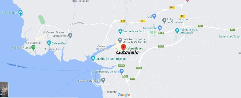 Mapa Ciutadella