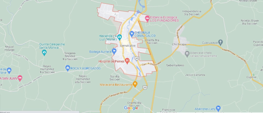 Mapa Comalcalco