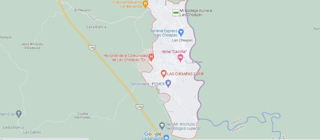 Mapa Las Choapas