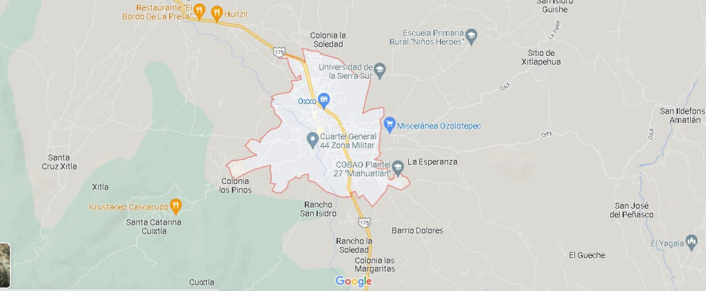 Mapa Miahuatlán de Porfirio Díaz