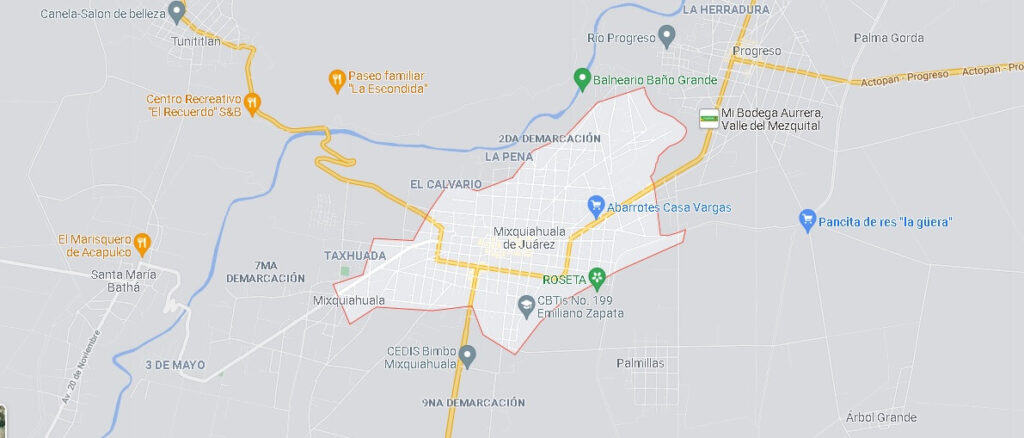Mapa Mixquiahuala de Juarez
