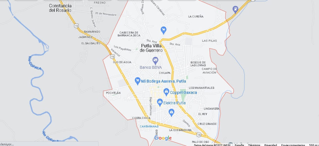 Mapa Putla Villa de Guerrero