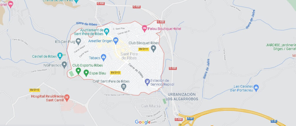 Mapa Sant Pere de Ribes