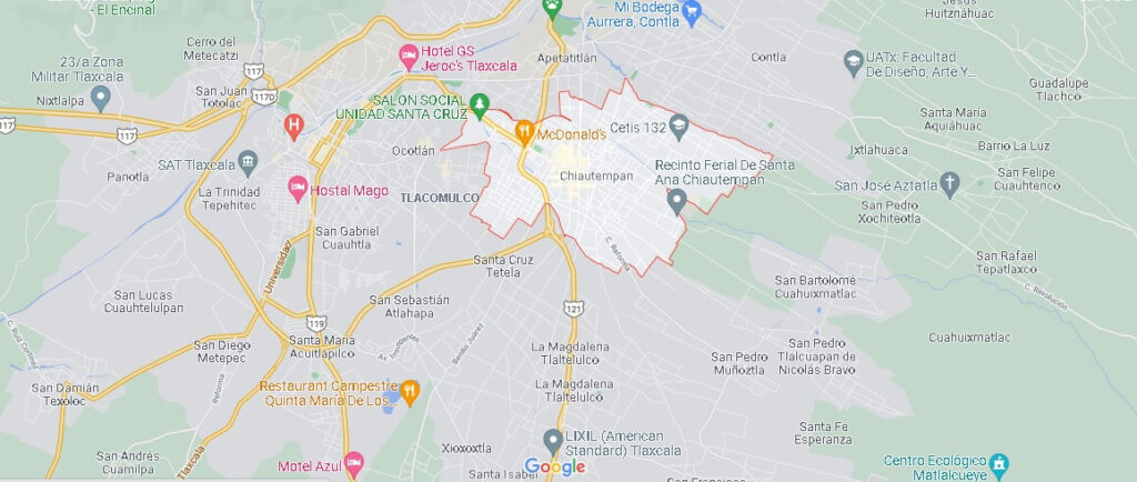 Mapa Santa Ana Chiautempan