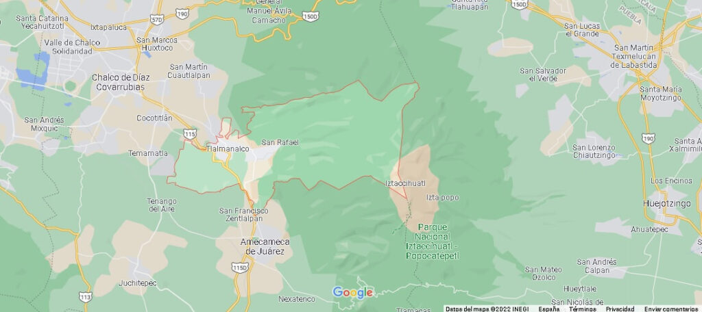 Mapa Tlalmanalco