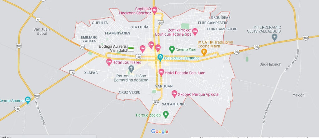 Mapa Valladolid Mexico
