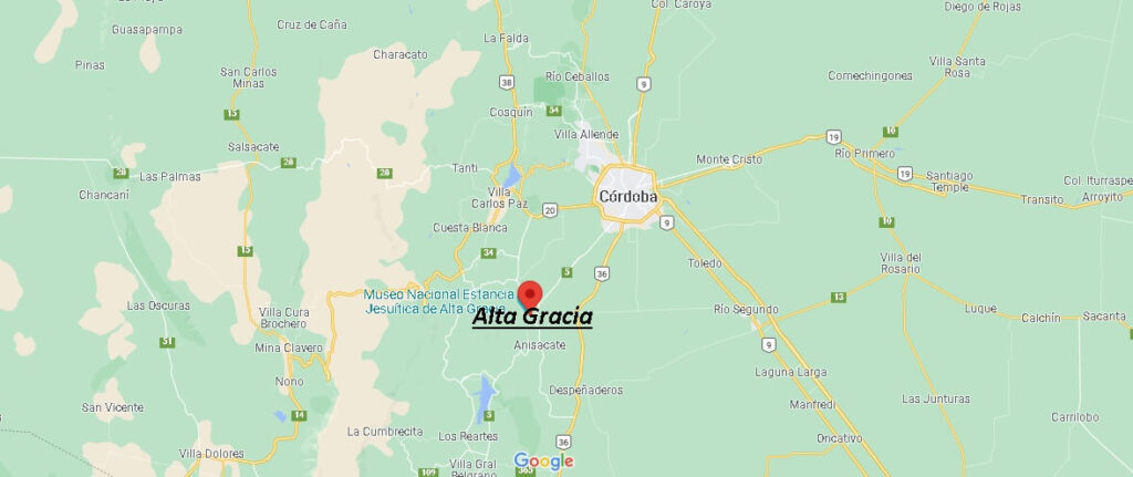¿Cuál es el departamento de la ciudad de Alta Gracia