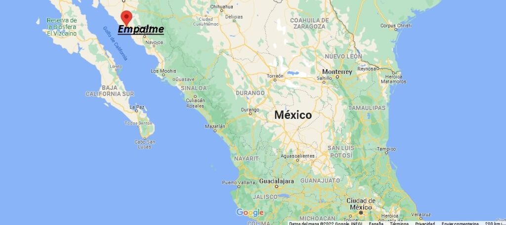 ¿Dónde está Empalme Mexico