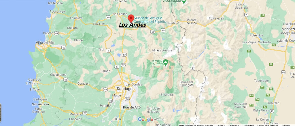 ¿Dónde está Los Andes Chile