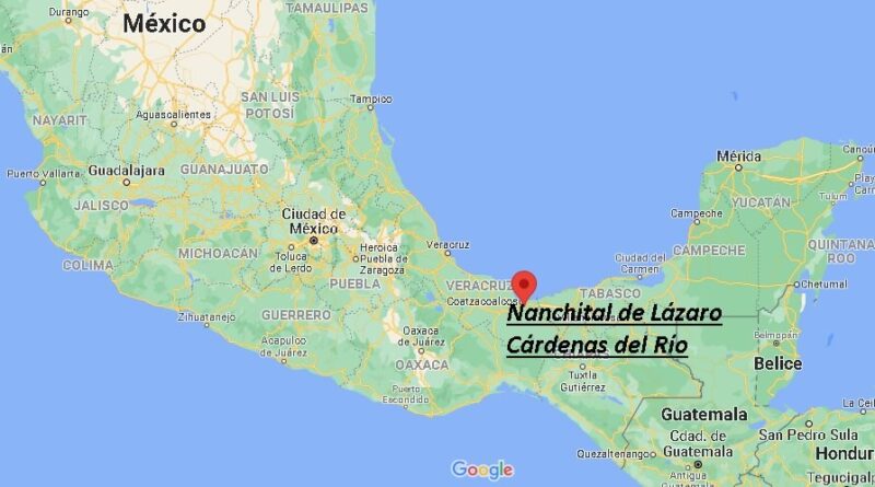 ¿Dónde está Nanchital de Lázaro Cárdenas del Río Mexico