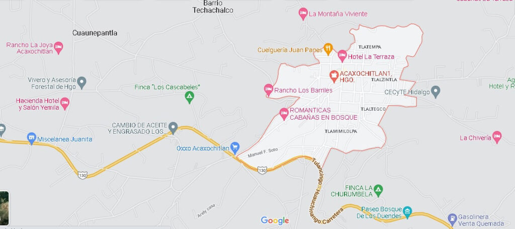 Mapa Acaxochitlán
