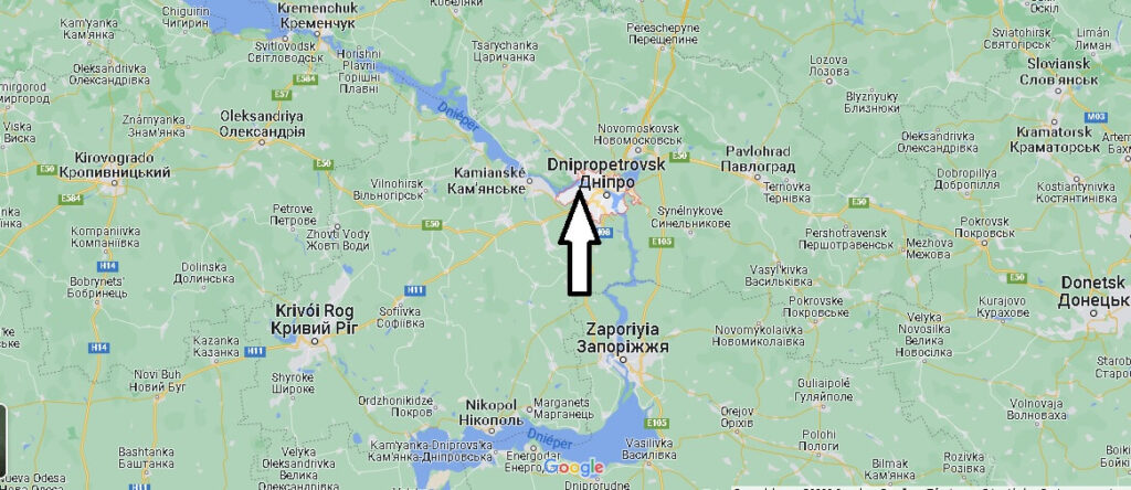 Mapa Dnipropetrovsk