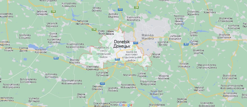 Mapa Donetsk