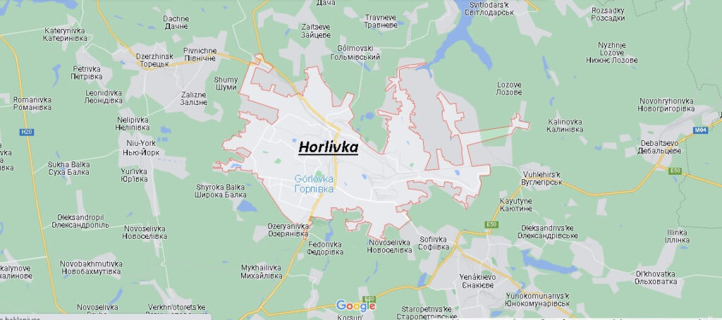 Mapa Horlivka