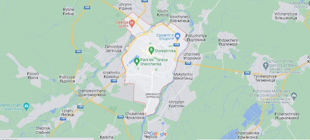 Mapa Ivano-Frankivsk