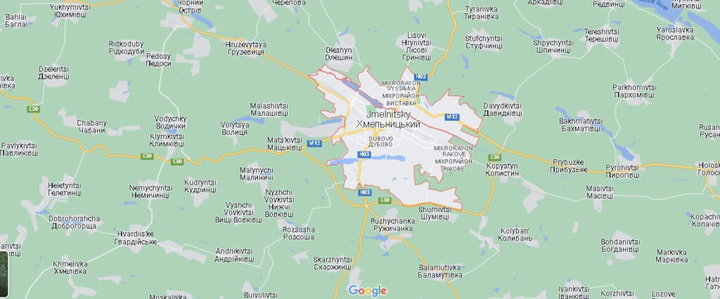 Mapa Jmelnitsky