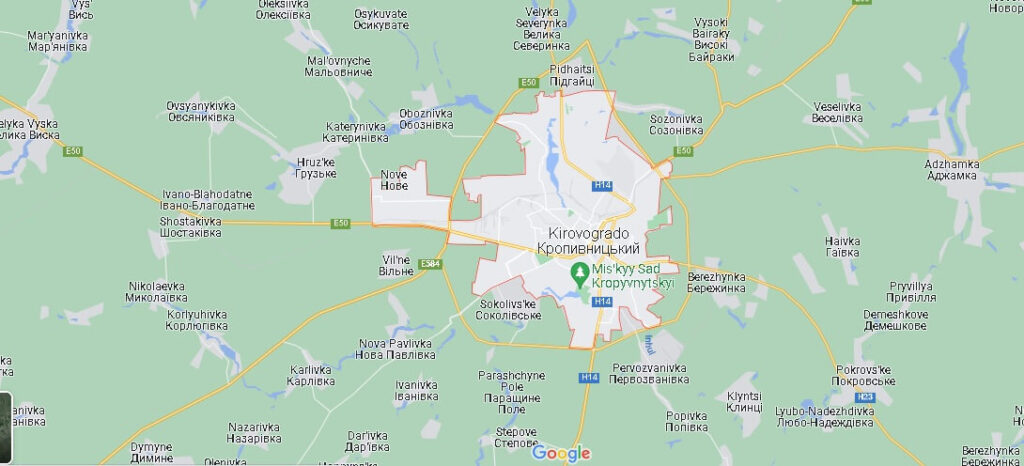Mapa Kirovogrado