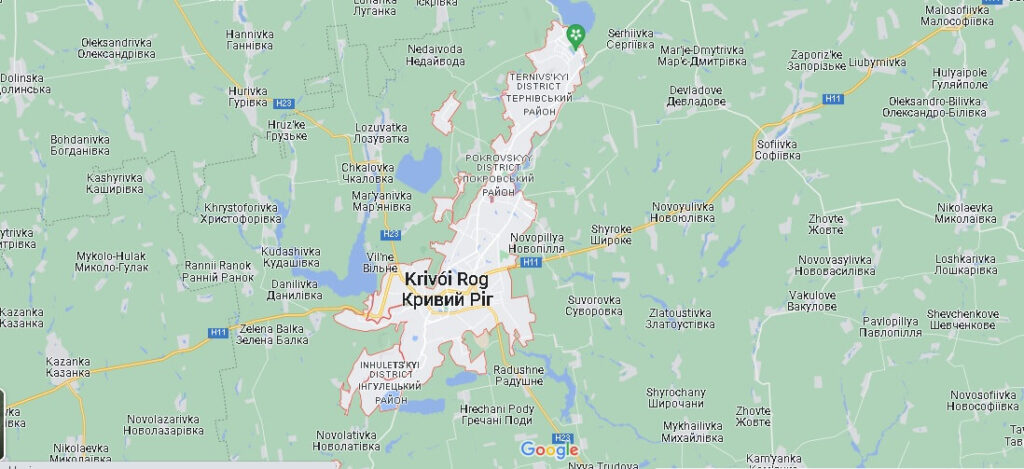 Mapa Krivói Rog