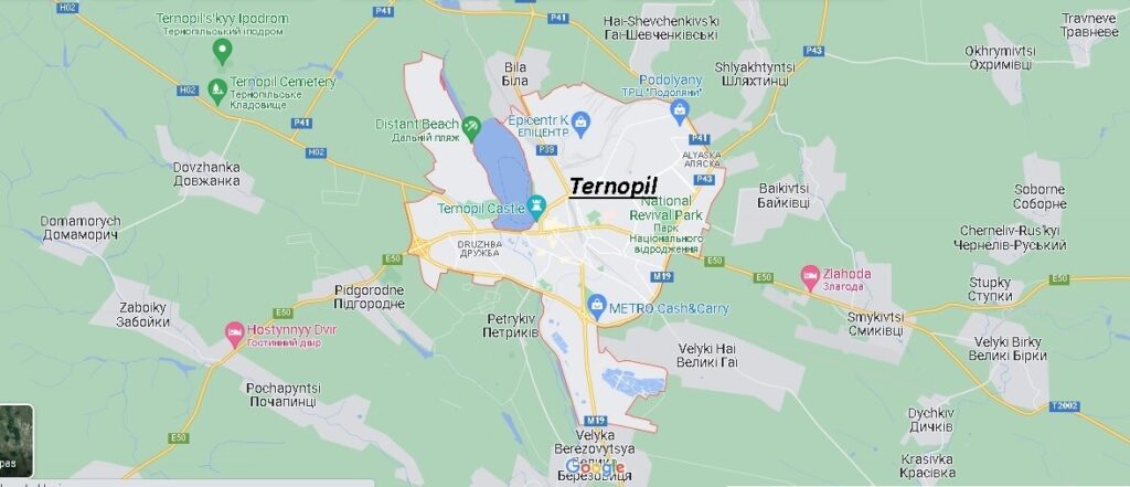 Mapa Ternopil