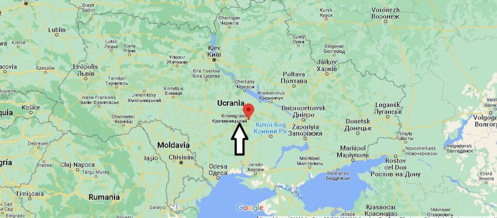 ¿Dónde está Kirovogrado Ucrania