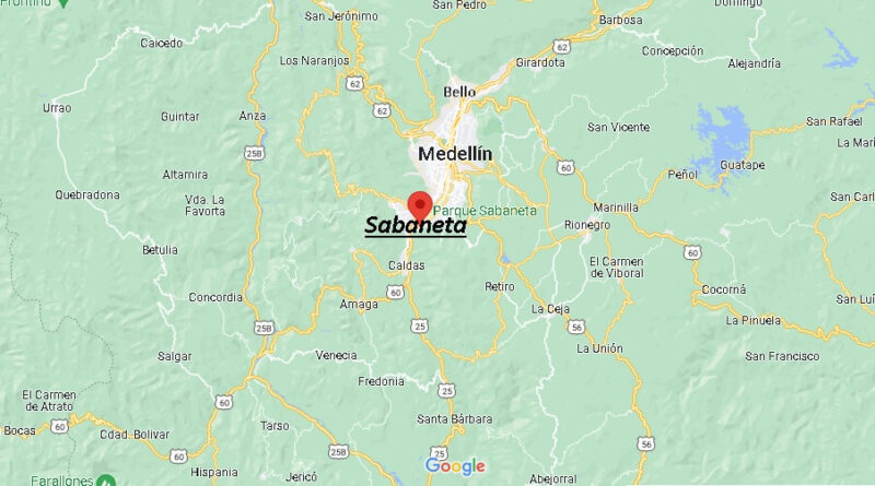¿Dónde está Sabaneta Colombia