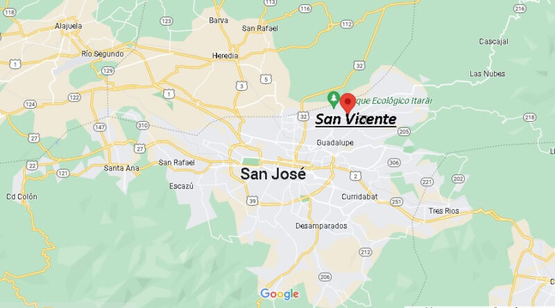 ¿Dónde está San Vicente Costa Rica