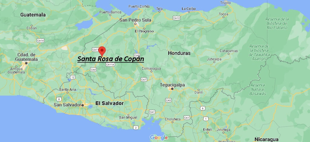 ¿Dónde está Santa Rosa de Copán Honduras