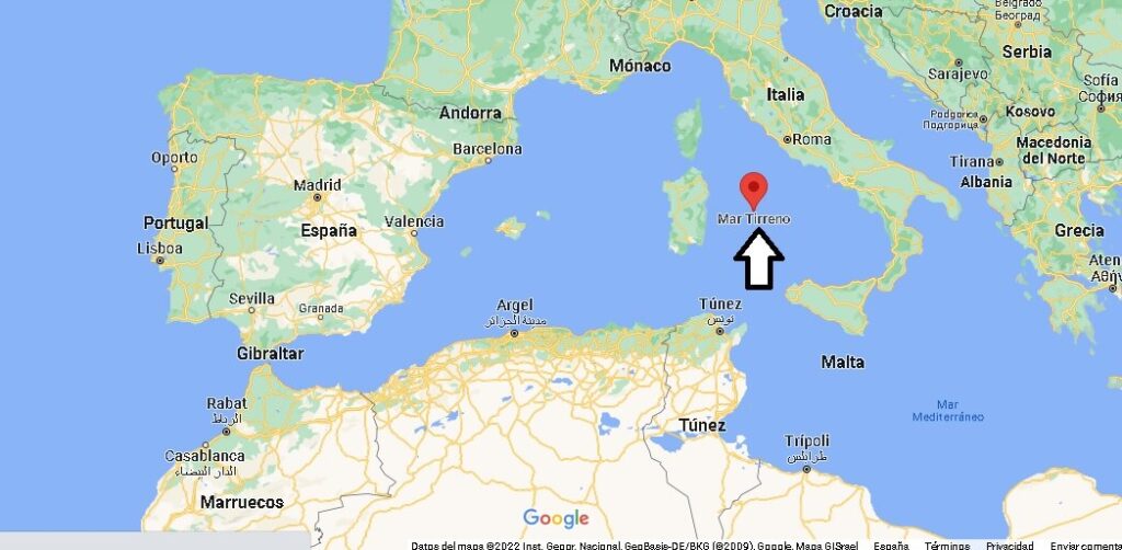 ¿Dónde está El mar Tirreno