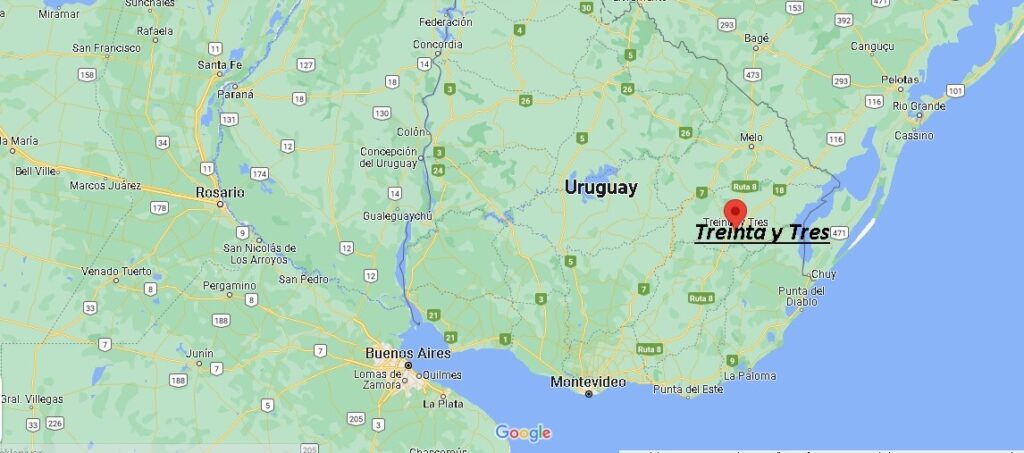 ¿Dónde está Treinta y Tres Uruguay
