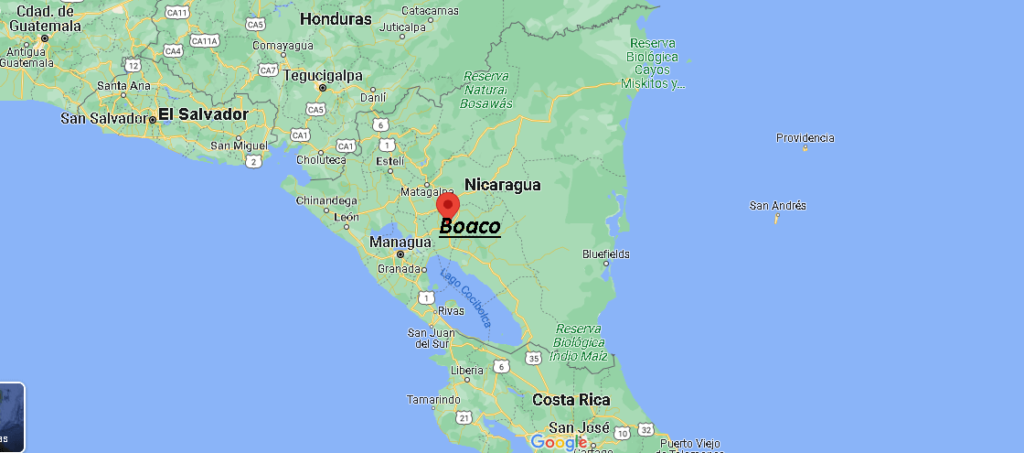 ¿Dónde está Boaco Nicaragua