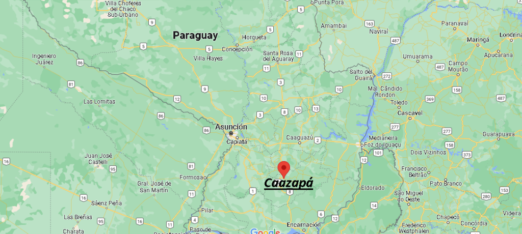 ¿Dónde está Caazapá Paraguay