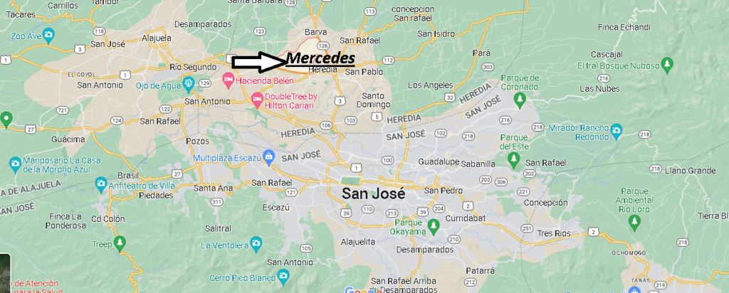 ¿Dónde está Mercedes Costa Rica