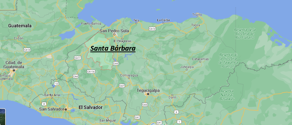 ¿Dónde está ubicada Santa Bárbara Honduras
