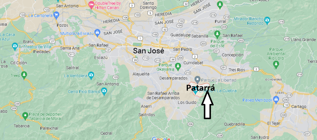 ¿Dónde está Patarrá Costa Rica