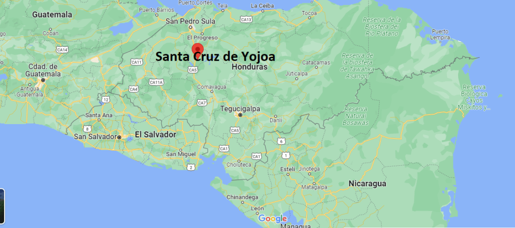 ¿Dónde está Santa Cruz de Yojoa Honduras