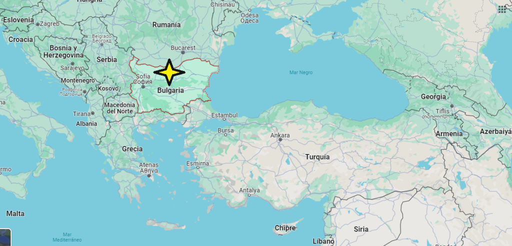 ¿Dónde está situada Bulgaria en el mapa de Europa