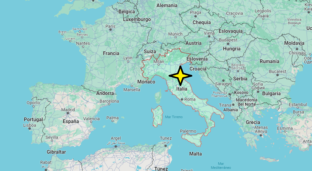 ¿Dónde se ubica Italia en el mapa de Europa